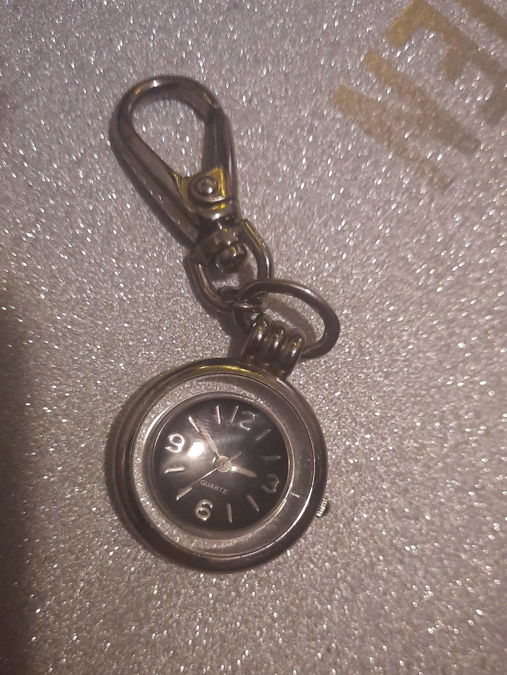 Black And Clear Keychain Pocket Watch -